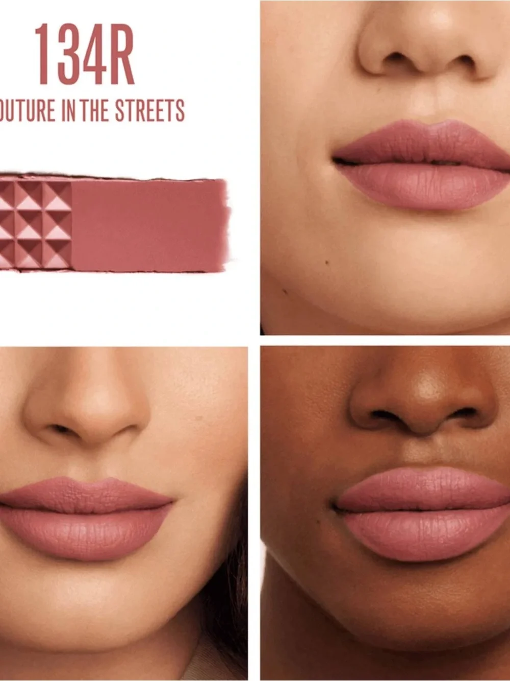 Valentino Matte Lipstick in Rose Nude with Studded Gold Case